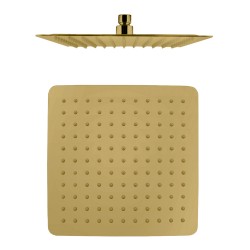 250mm 10 inch Stainless steel Brushed Yellow Gold Super-slim Square Rainfall Shower Head  250mm 10 inch Stainless steel Brushed Yellow Gold Super-slim Square Rainfall Shower Head